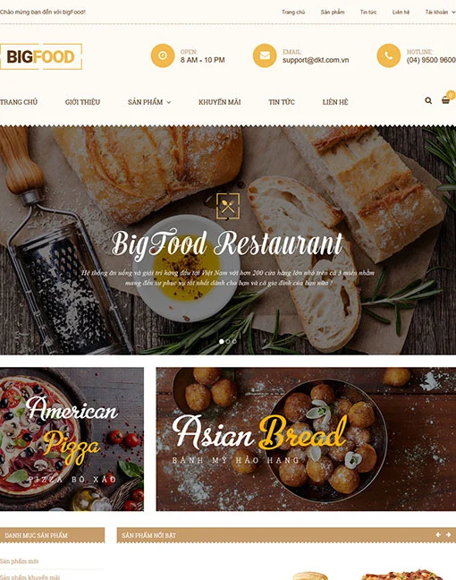 12 mẫu thiết kế website nhà hàng, thiết kế website thực phẩm chuẩn seo đẹp nhất