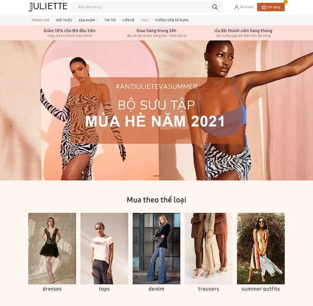 Thiết kế website bán quần áo – đẹp, chuẩn seo giúp x2 doanh thu dễ dàng