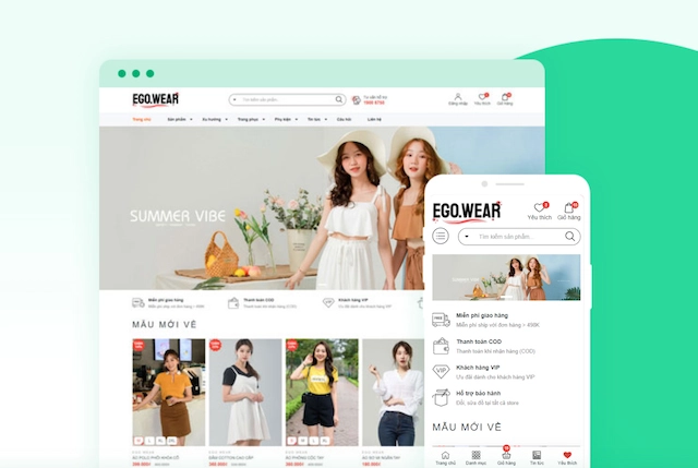 Thiết kế website bán quần áo – đẹp, chuẩn seo giúp x2 doanh thu dễ dàng