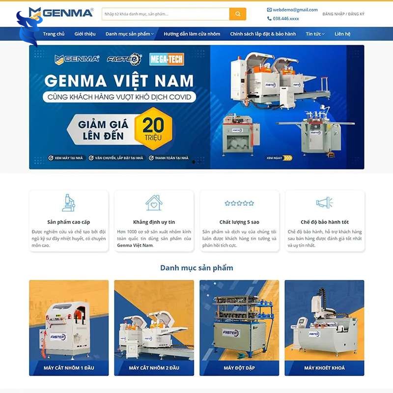 Thiết kế website cơ khí – công nghiệp chuyên nghiệp, giá tốt