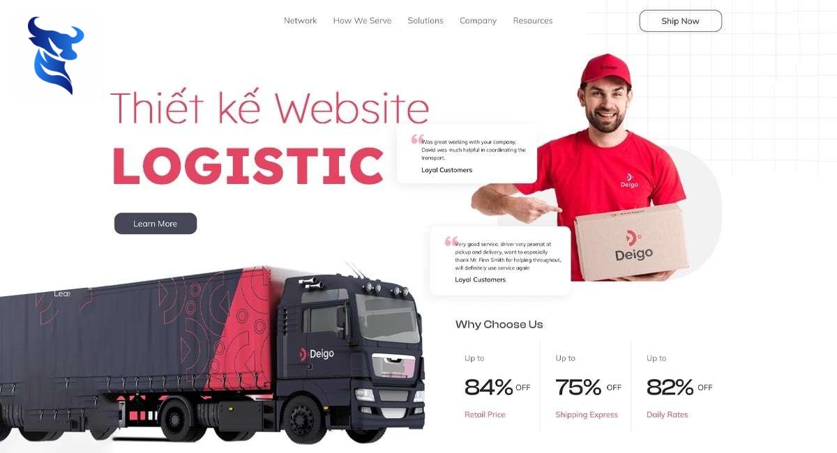 Thiết kế website logistic, vận tải cao cấp, chuyên nghiệp chuẩn seo