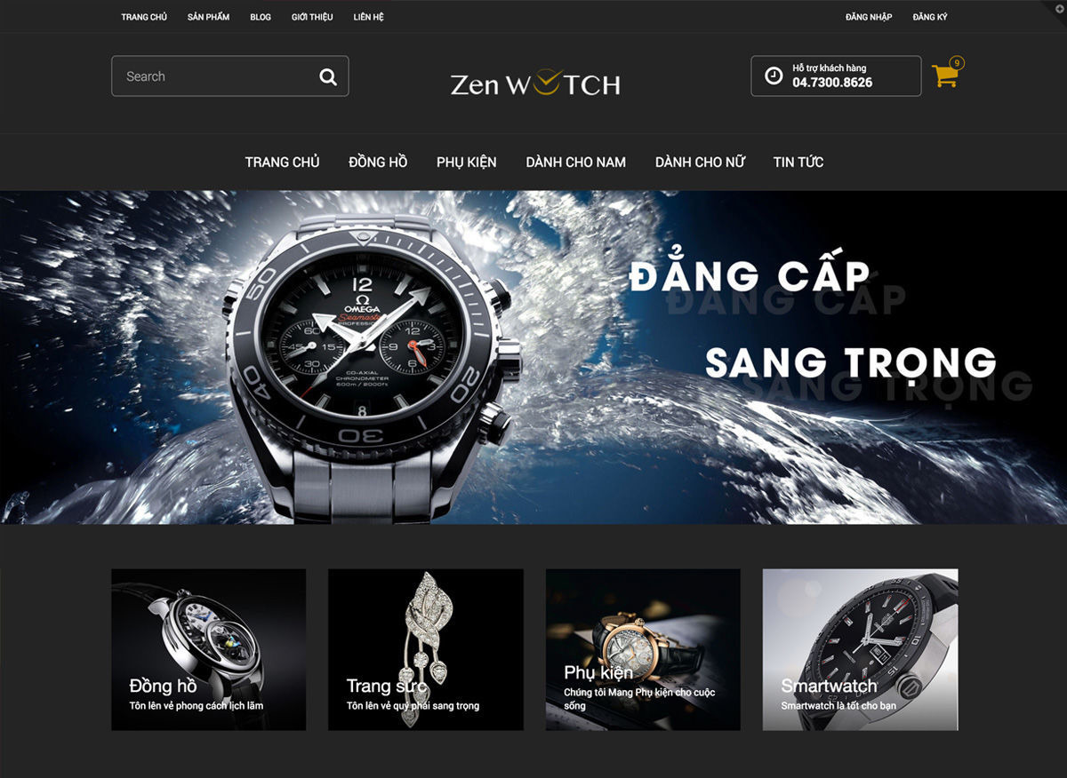 Thiết kế website bán đồng hồ cao cấp, hiện đại 1 Thiết kế website bán đồng hồ cao cấp, hiện đại