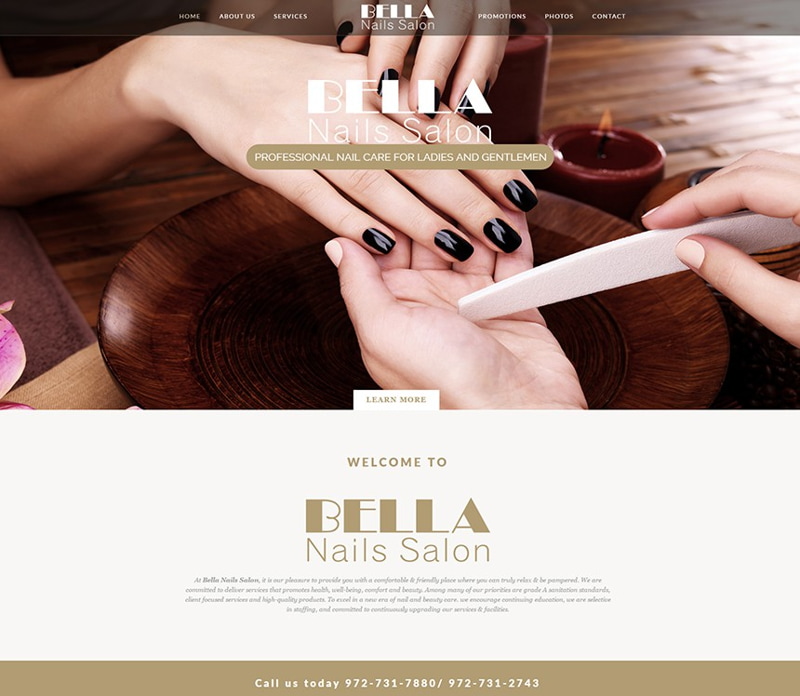 Thiết kế website cho tiệm nail, spa tại mỹ
