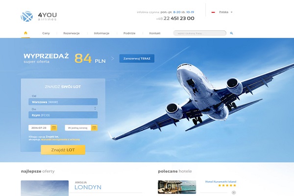 Thiết kế website bán vé máy bay chuyên nghiệp, hiện đại