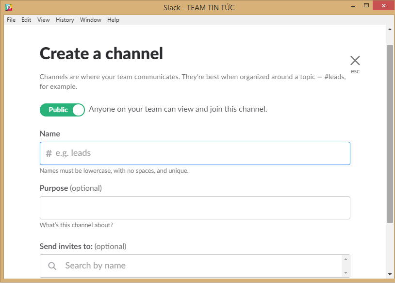 Tạo nhóm slack để kết nối với khách hàng